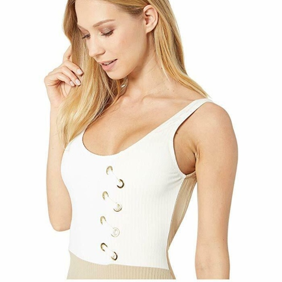 Derek Lam 10 Crosby Rib Knit Color Block Swimsuit - Picture 3 of 5